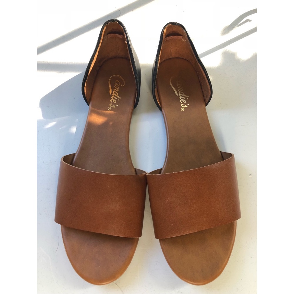 brown and black Candies flat sandals